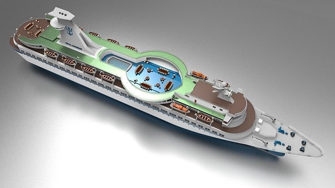 Cruise Ship Royal caribbean Sun Viking 3D model