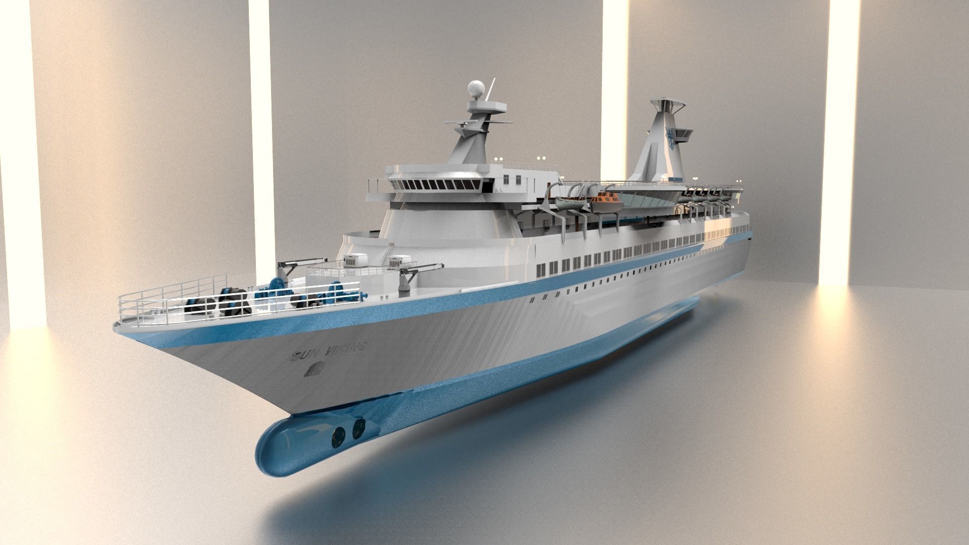Cruise Ship Royal caribbean Sun Viking 3D model_10