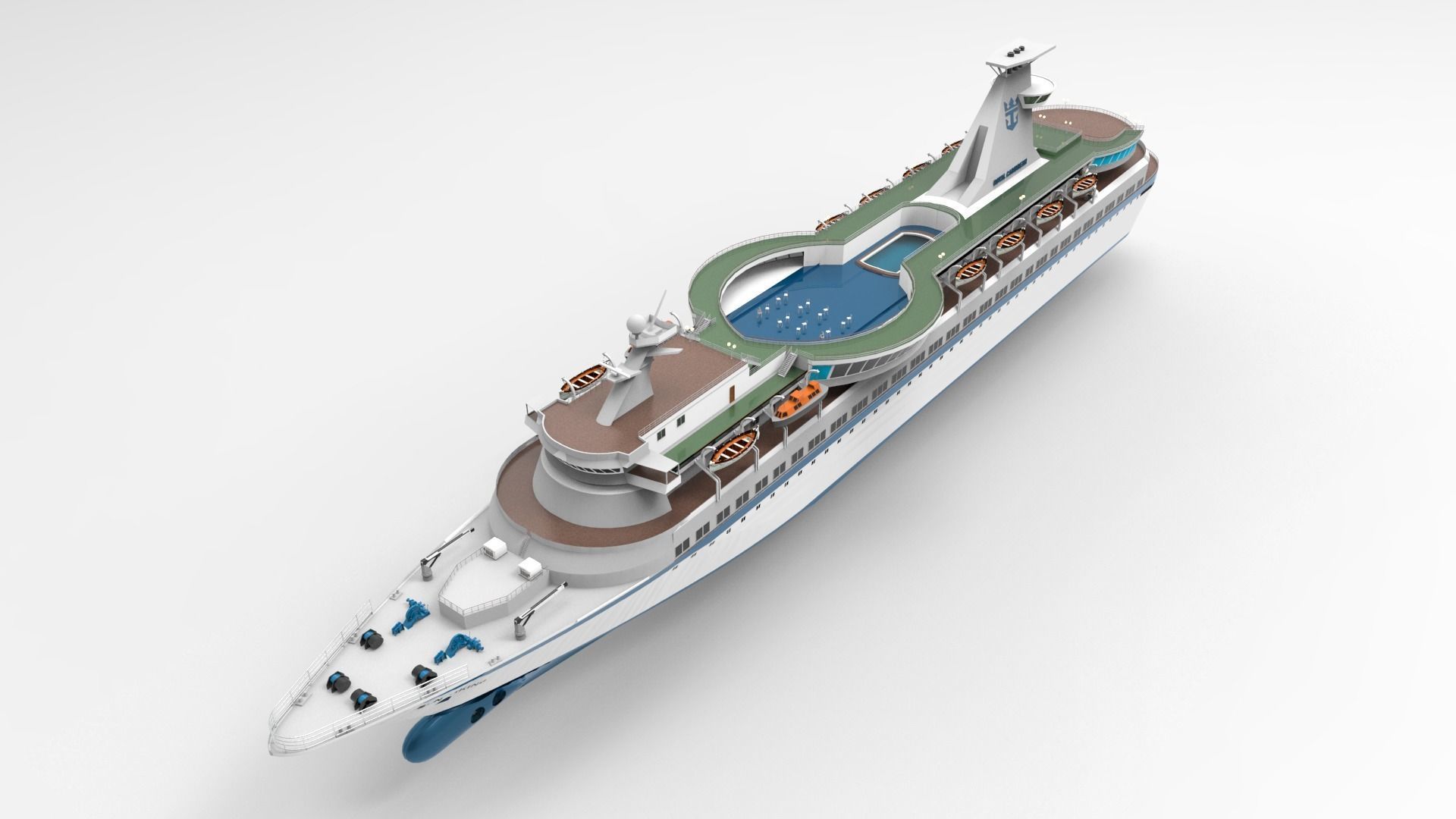 Cruise Ship Royal caribbean Sun Viking 3D model_9