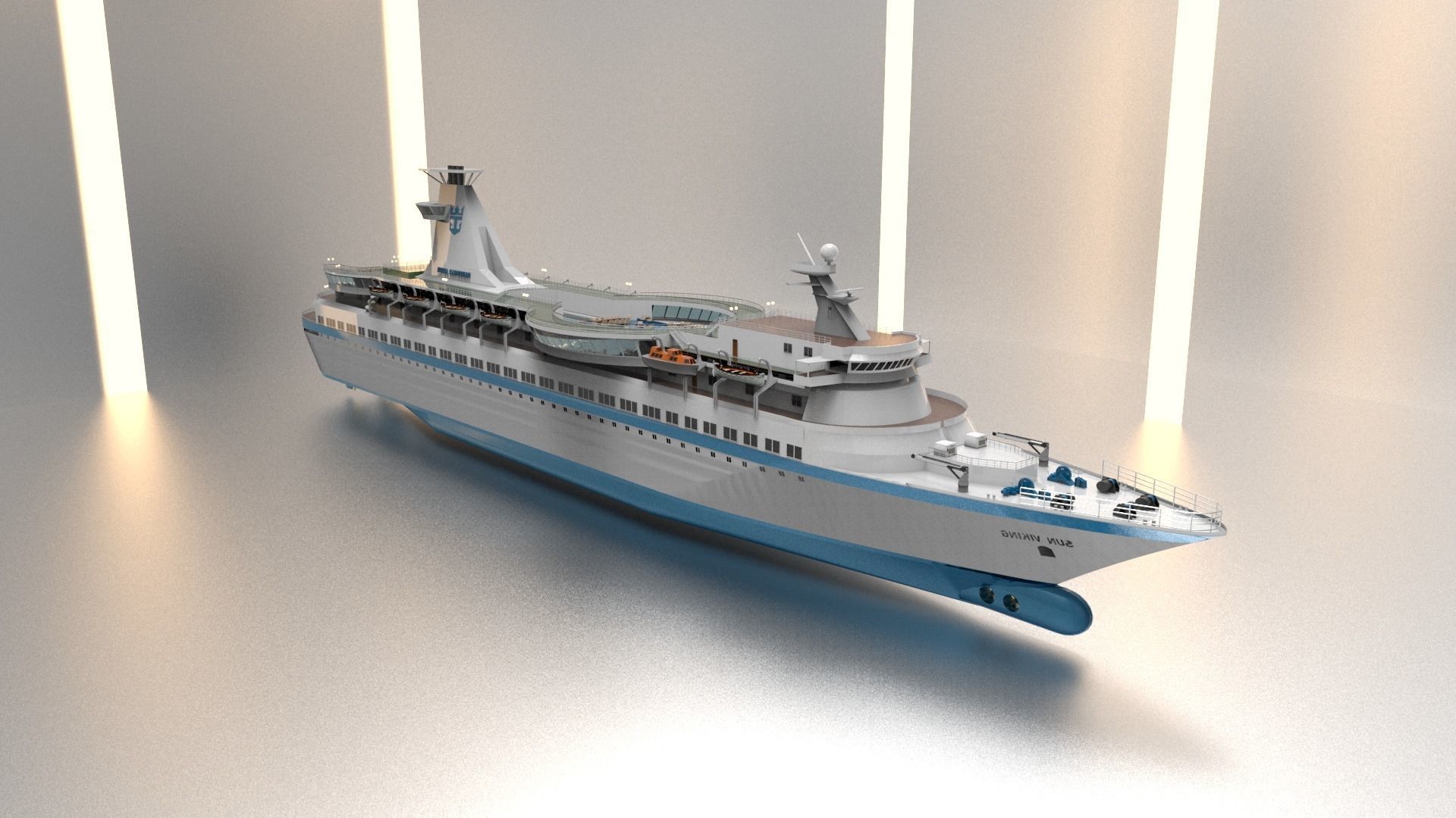 Cruise Ship Royal caribbean Sun Viking 3D model_4