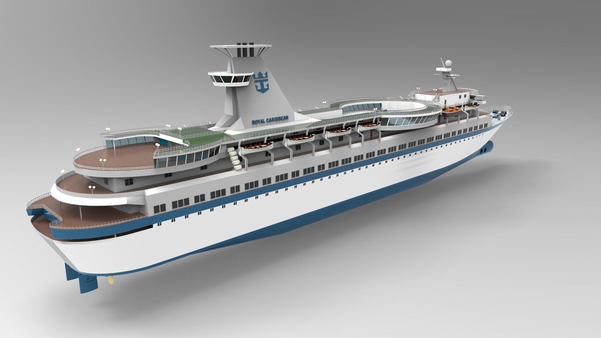 Cruise Ship Royal caribbean Sun Viking 3D model_7