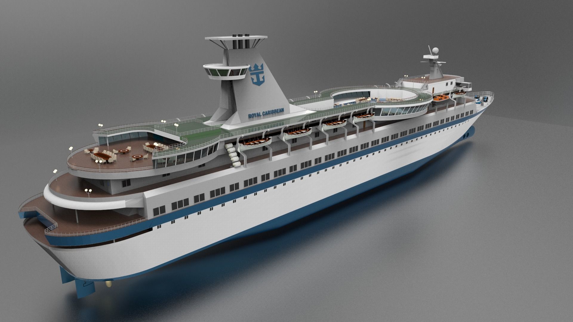Cruise Ship Royal caribbean Sun Viking 3D model_3