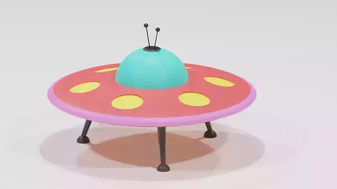 Low Poly Cartoon UFO