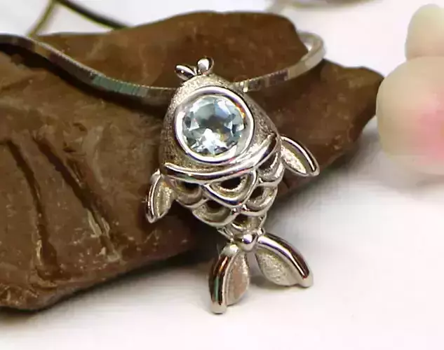 Miniature fish pendant necklace 3D model