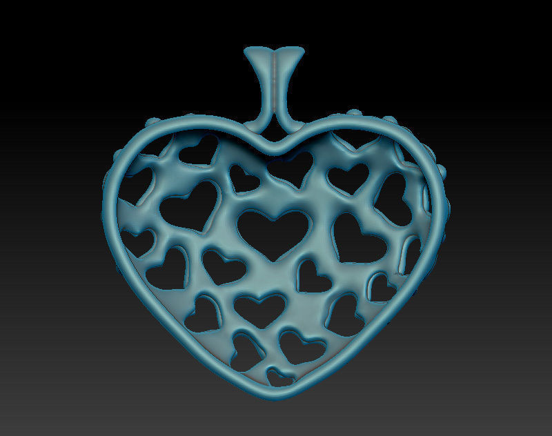 Heart pendant model for printing 3D print model_4