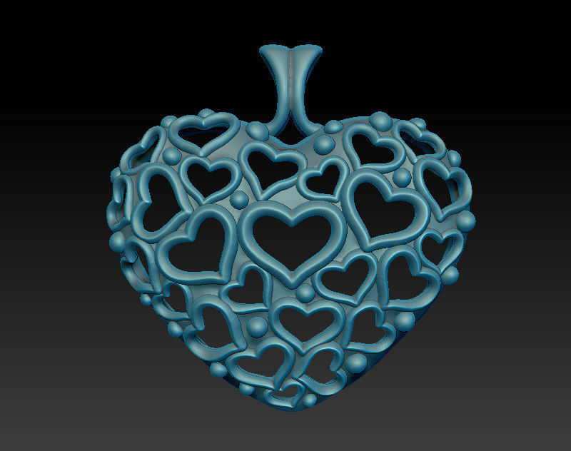 Heart pendant model for printing 3D print model_3