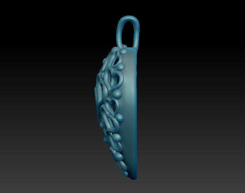 Heart pendant model for printing 3D print model_5