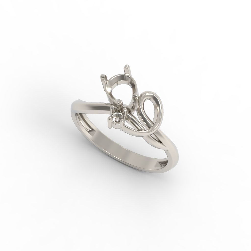 Women ring with gems 3dm stl 3D print model_31