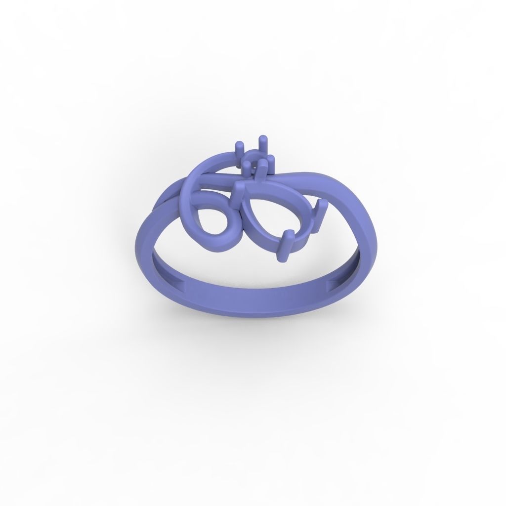 Women ring with gems 3dm stl 3D print model_18