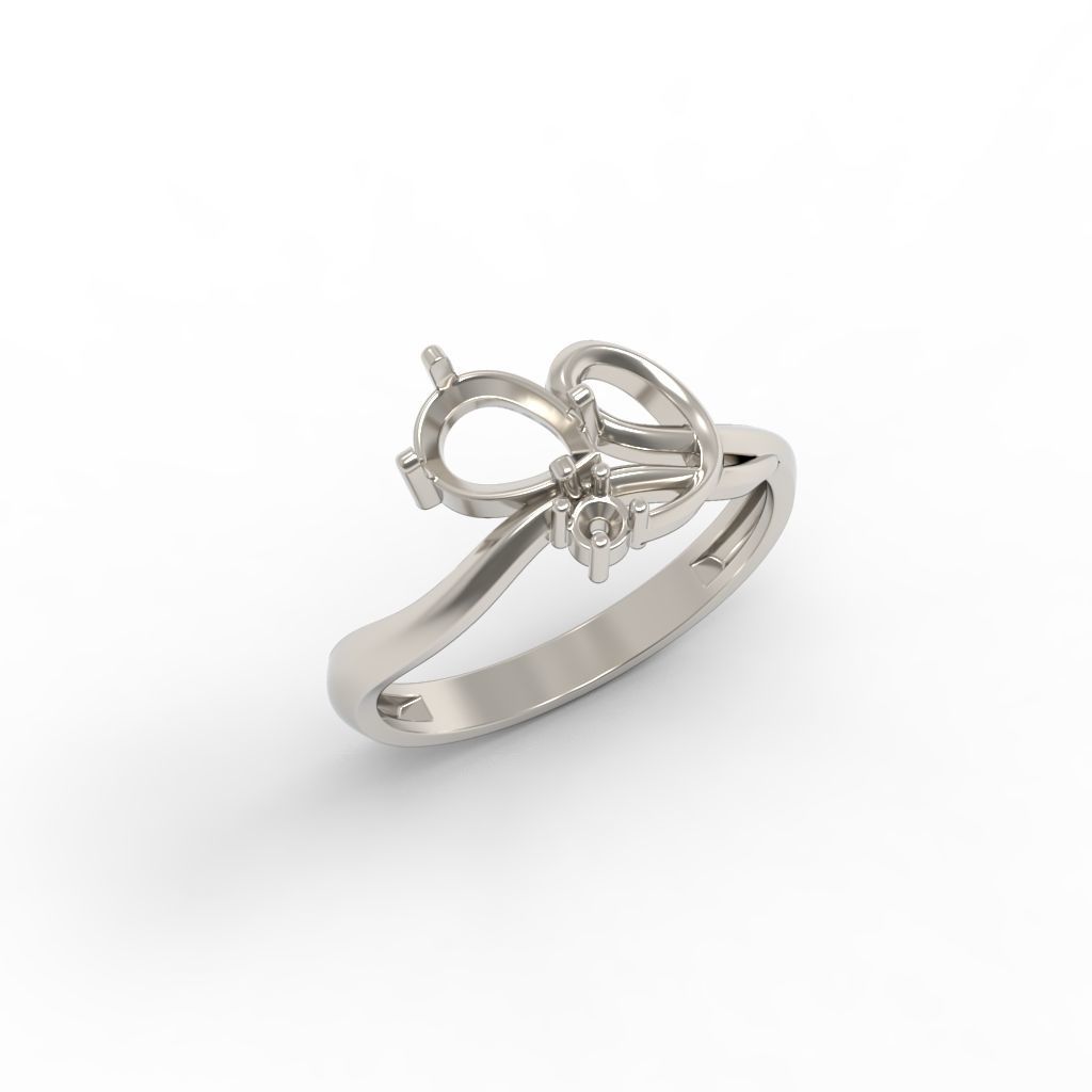 Women ring with gems 3dm stl 3D print model_30