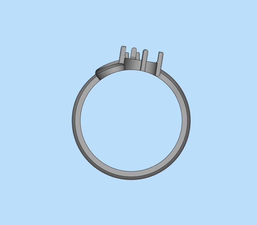 Women ring with gems 3dm stl 3D print model_39