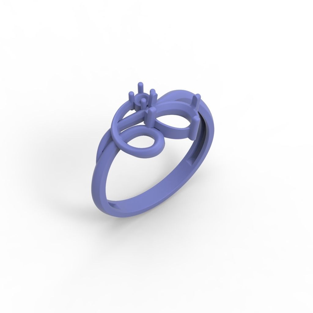 Women ring with gems 3dm stl 3D print model_17