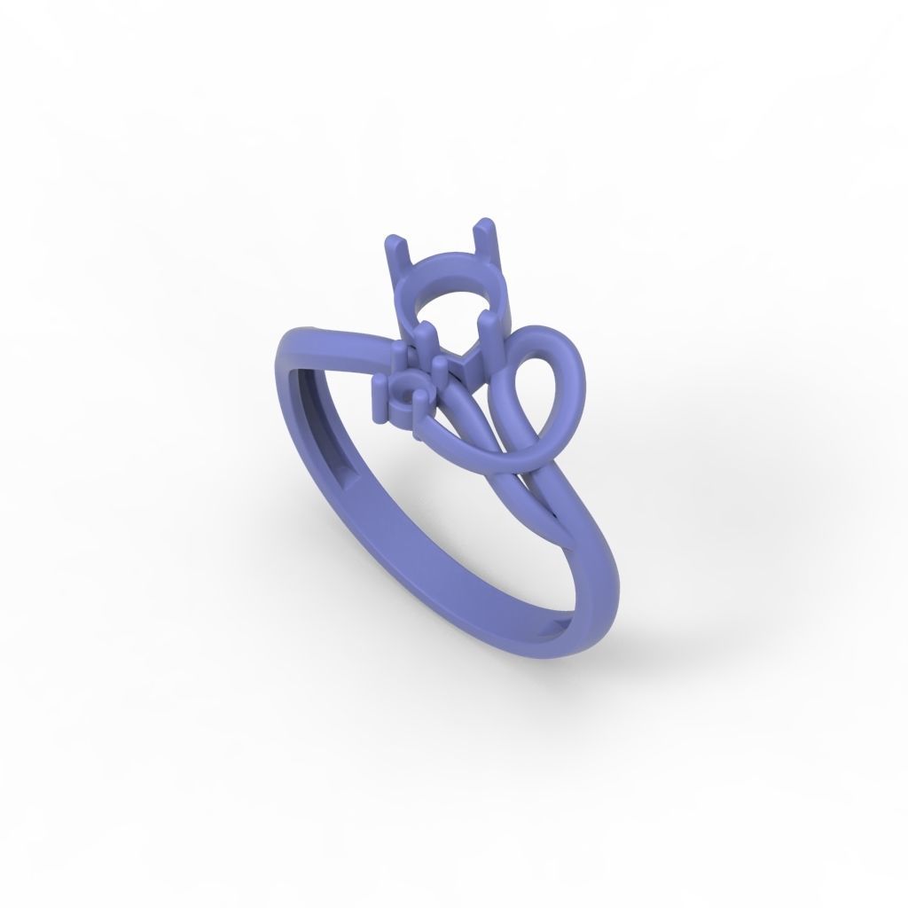 Women ring with gems 3dm stl 3D print model_16