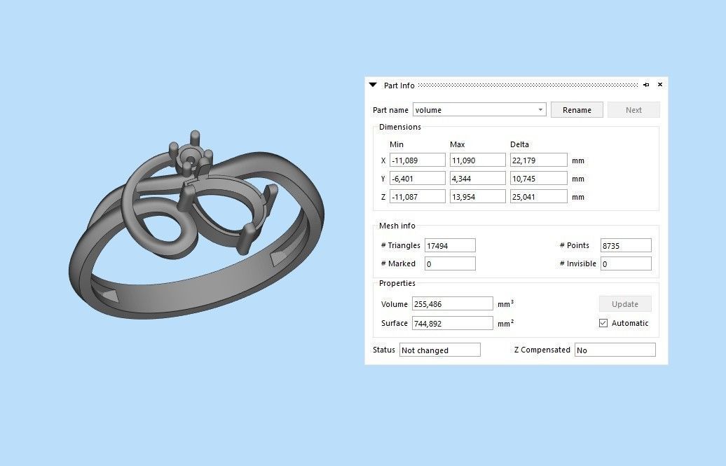 Women ring with gems 3dm stl 3D print model_11
