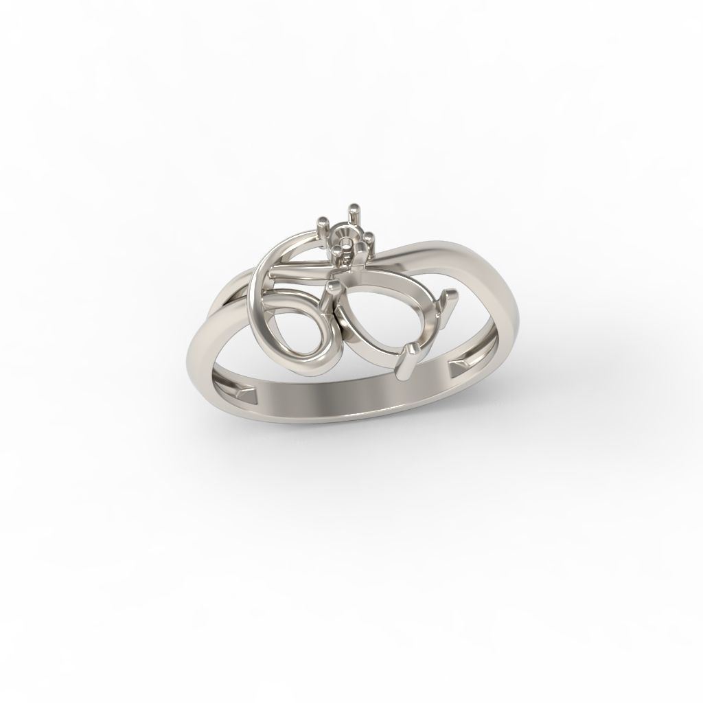 Women ring with gems 3dm stl 3D print model_29