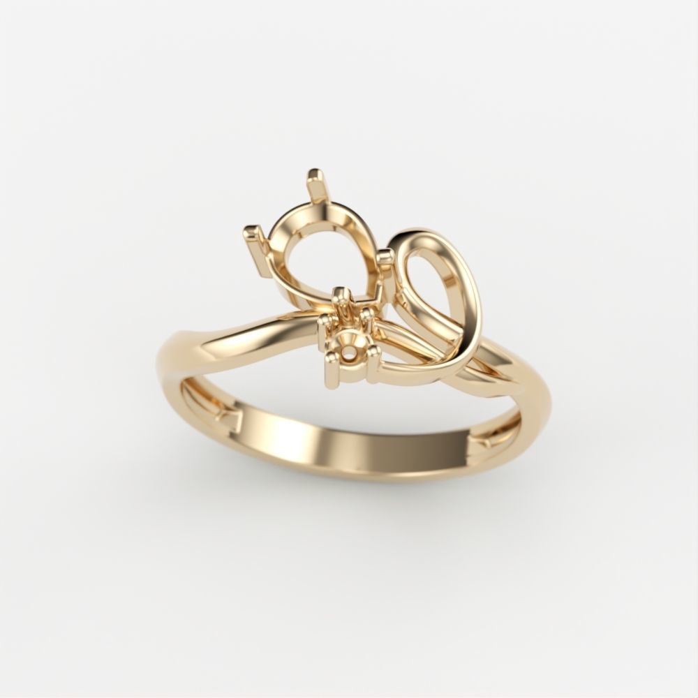 Women ring with gems 3dm stl 3D print model_8