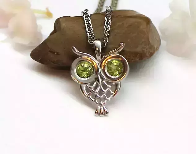 Owl pendant necklace model - Jewelry 3D model for downloading