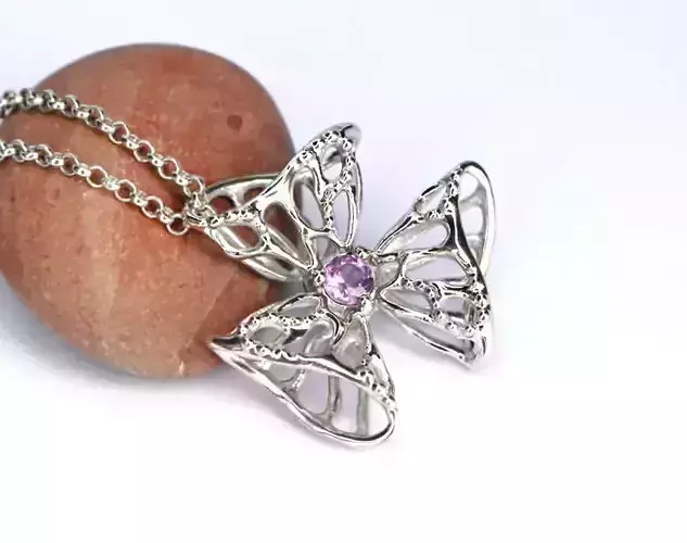 Download miniature pendant model - openwork pattern - one stone