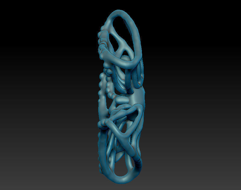 Download miniature pendant model - openwork pattern - one stone 3D print model_7