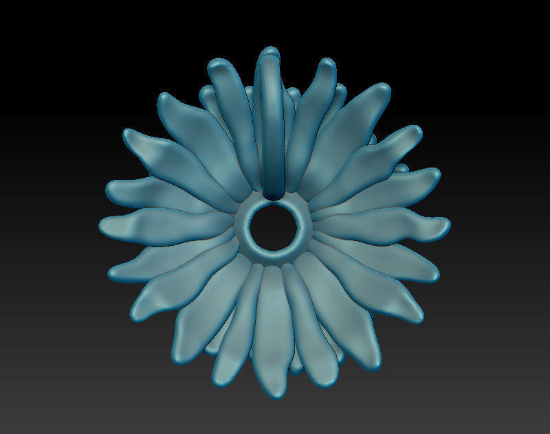 Flower pendant 3D model for downloading 3D print model_6