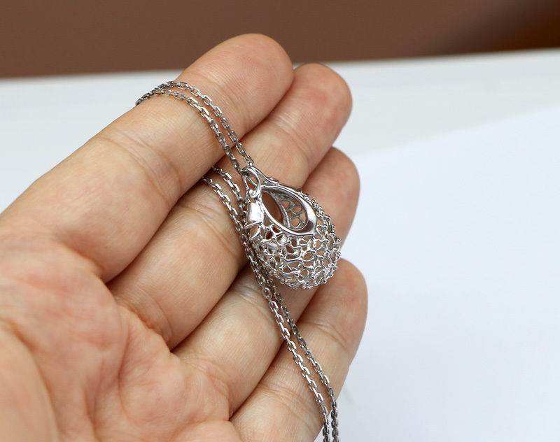 Jewelry pendant necklace 3d model - openwork pattern 3D print model_3