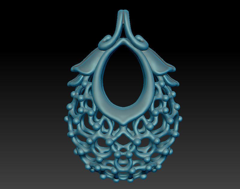 Jewelry pendant necklace 3d model - openwork pattern 3D print model_6