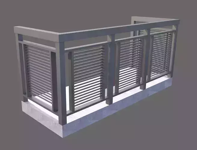 Verandah Railing Design  Low-poly 3D model