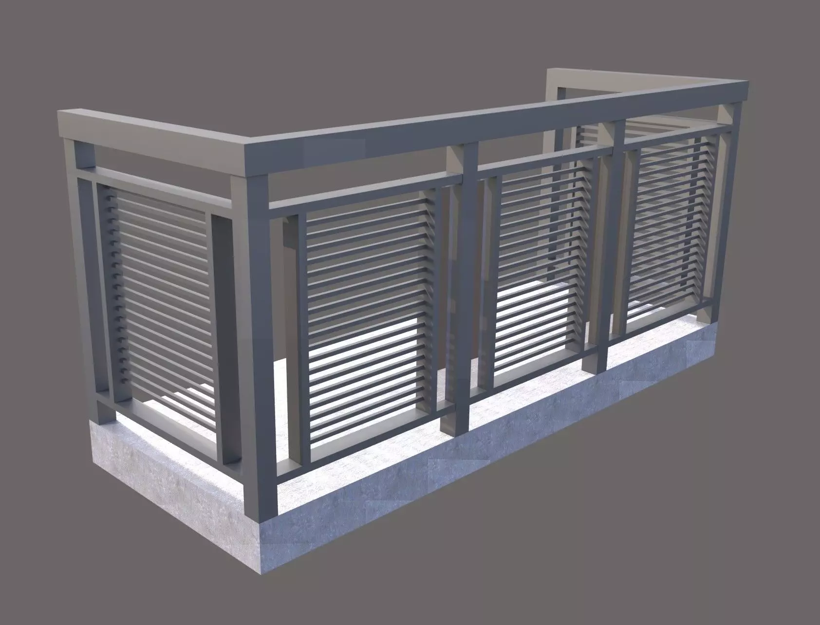 Verandah Railing Design Low-poly 3D model