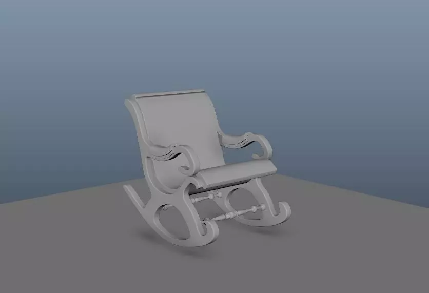 Chair rocking Free low-poly 3D model_0