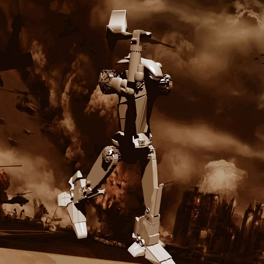 Hatchetman robot Free 3D model_0