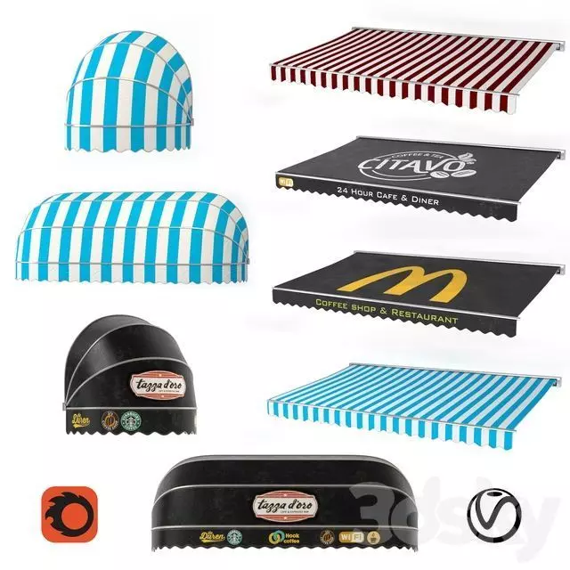 Awning collection  3D model_0