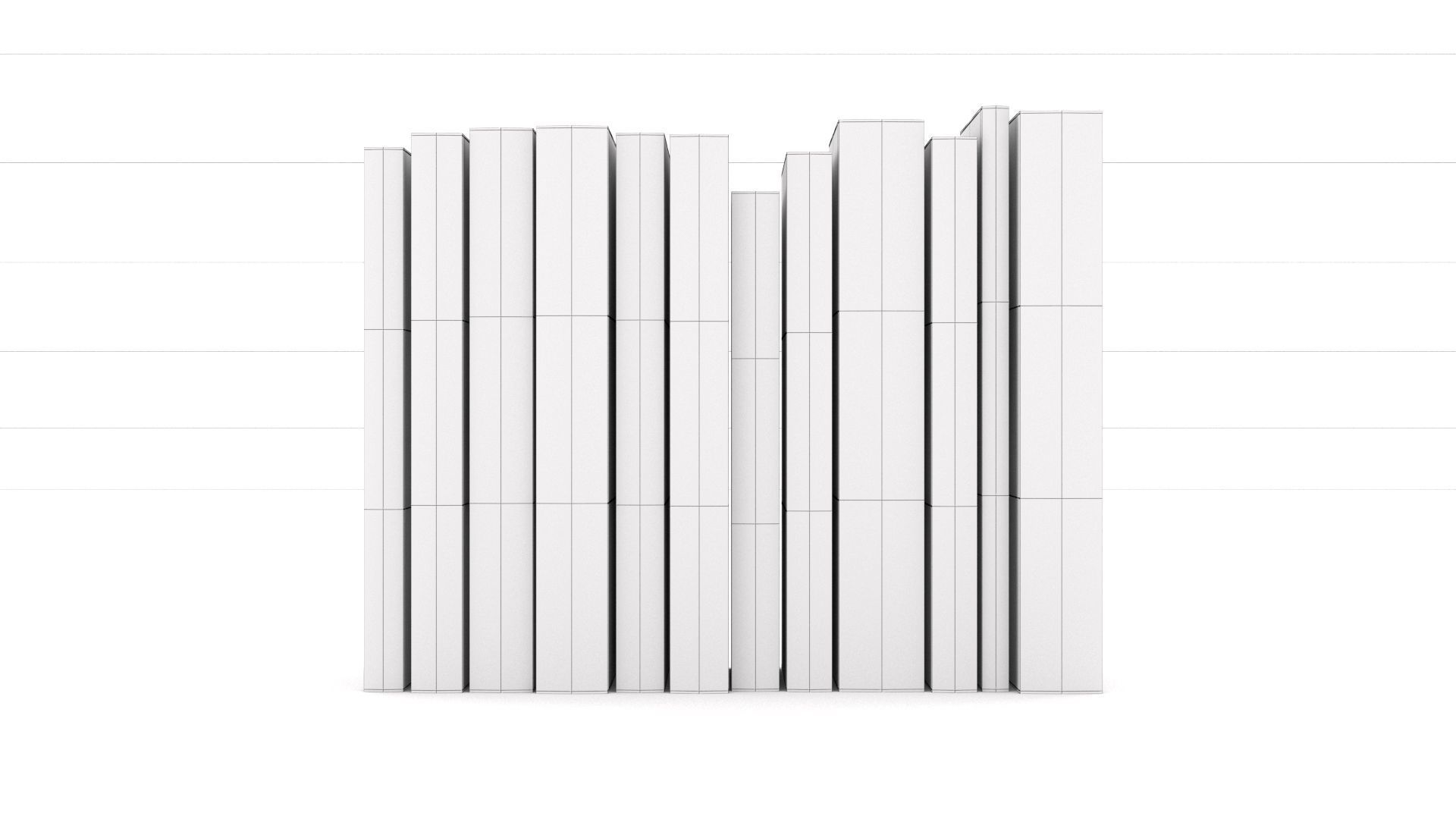 12 hardcover beige books Free 3D model_4