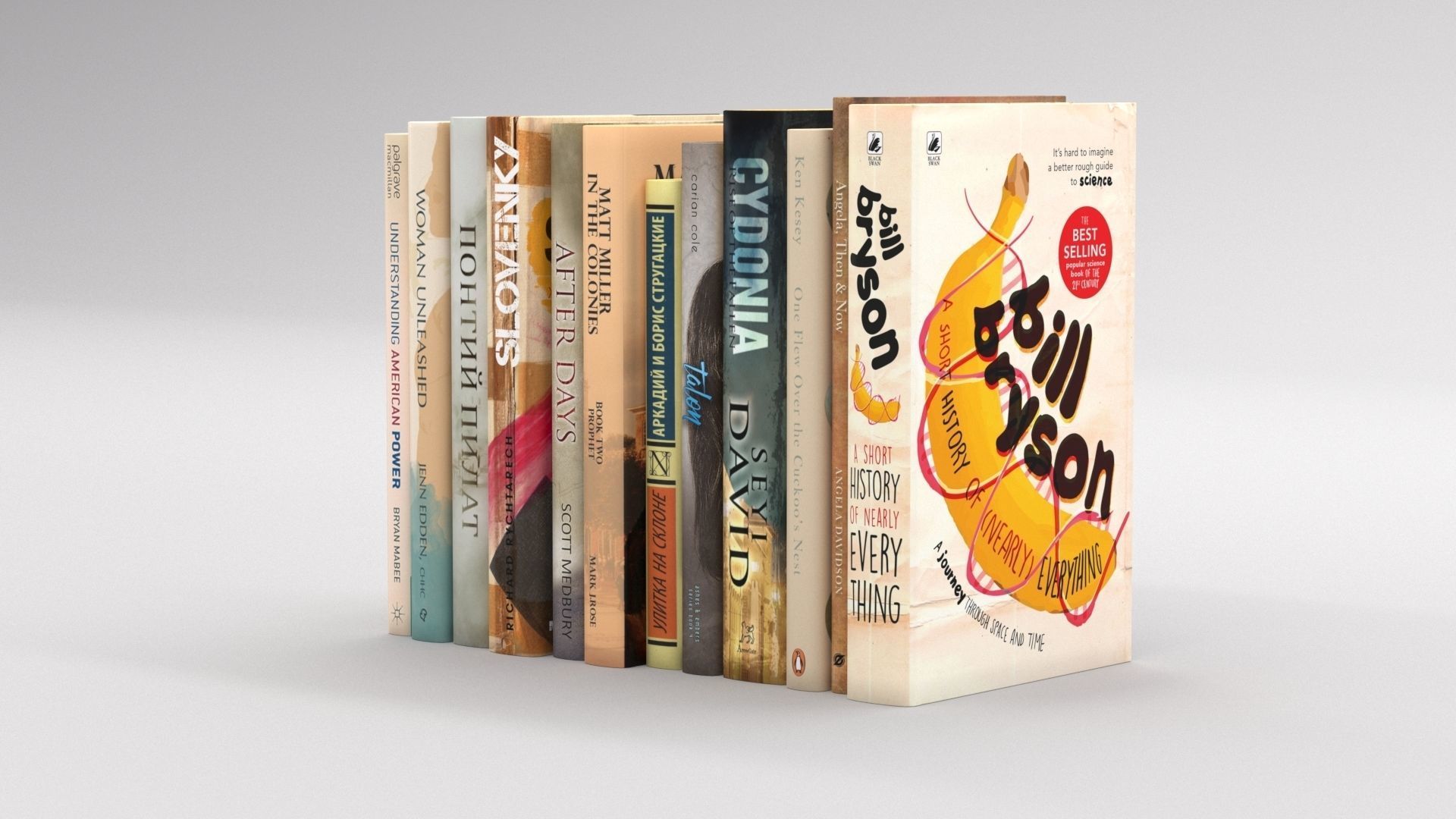 12 hardcover beige books Free 3D model_1