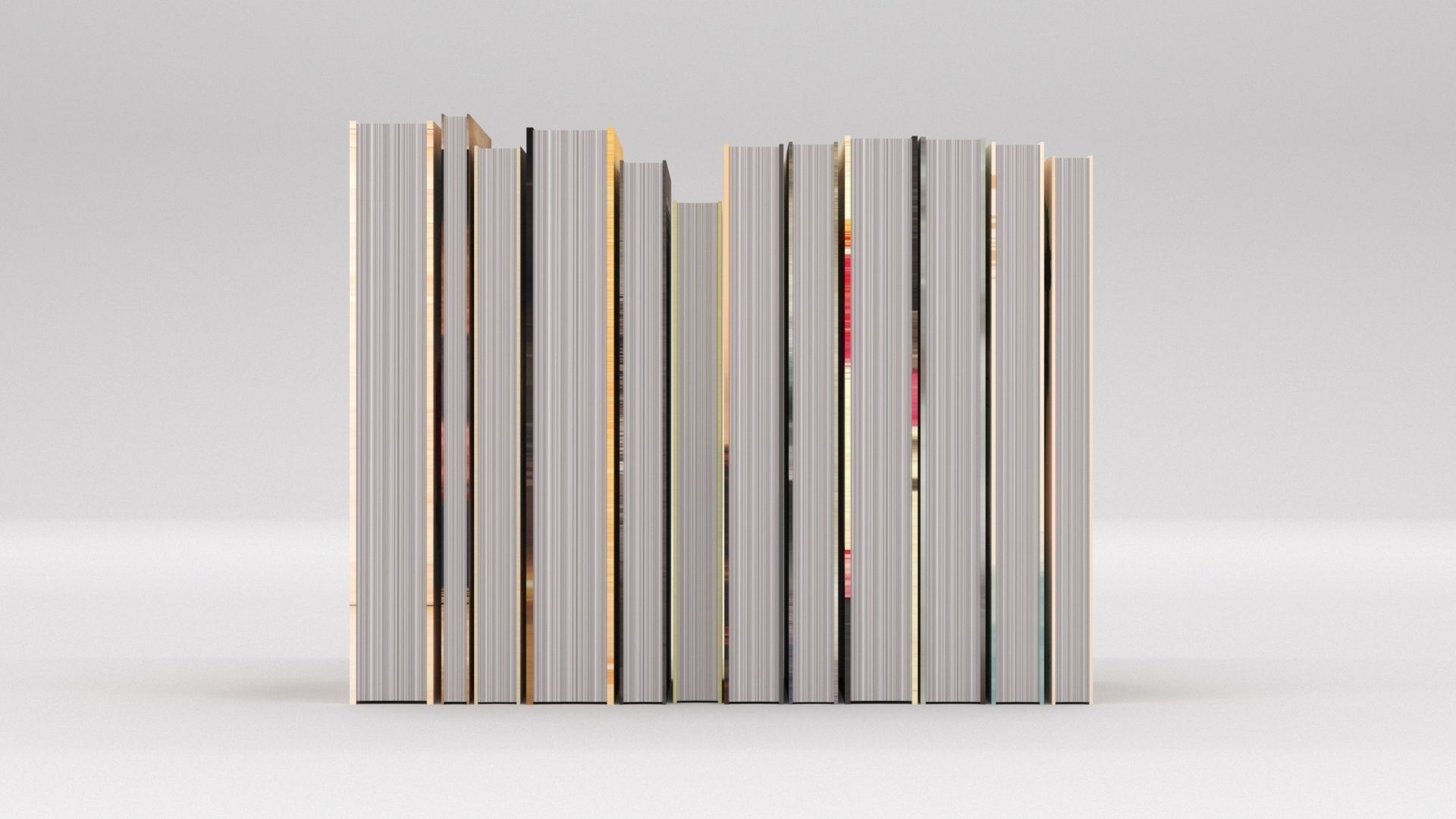 12 hardcover beige books Free 3D model_3