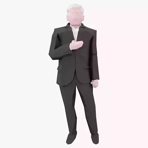 character low poly 5 man in suit - man in suit Low-poly 3D model