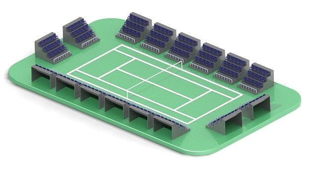 Stylish Tennis Stadium 3D model_1