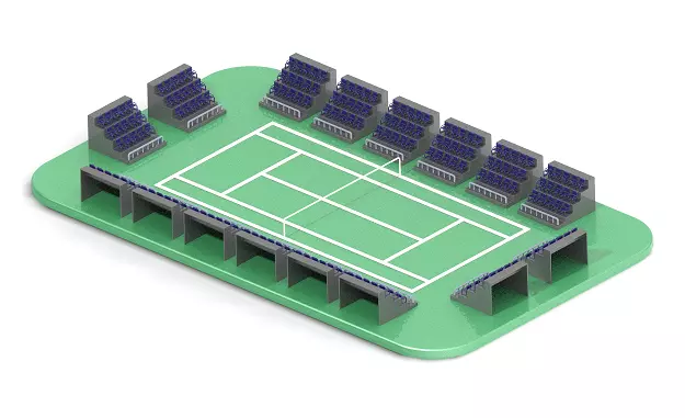 Stylish Tennis Stadium 3D model_0