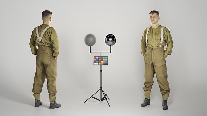 British infantryman character from WW2 266 Low-poly 3D model