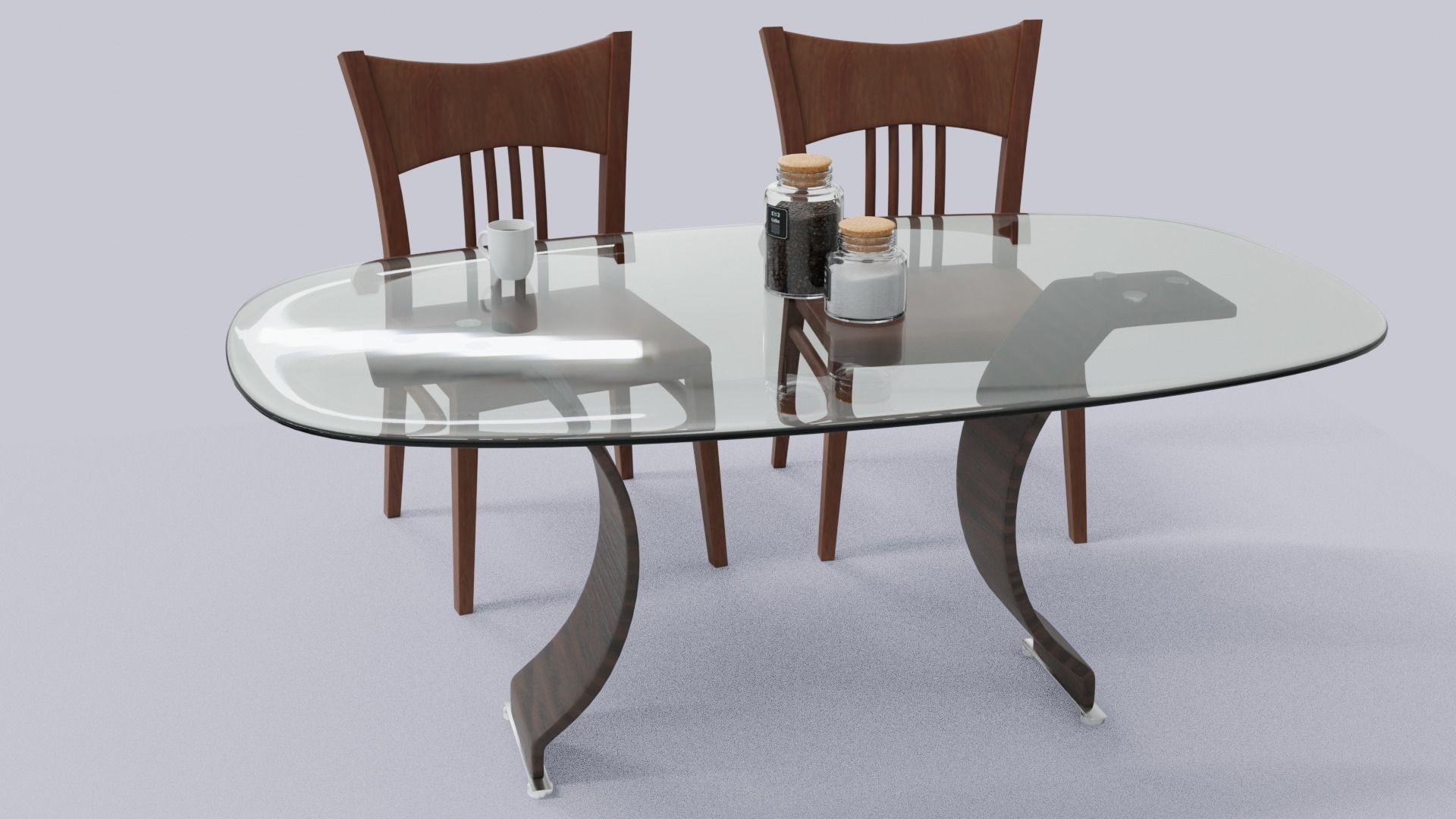 Glass Dinner Table 3D model_4