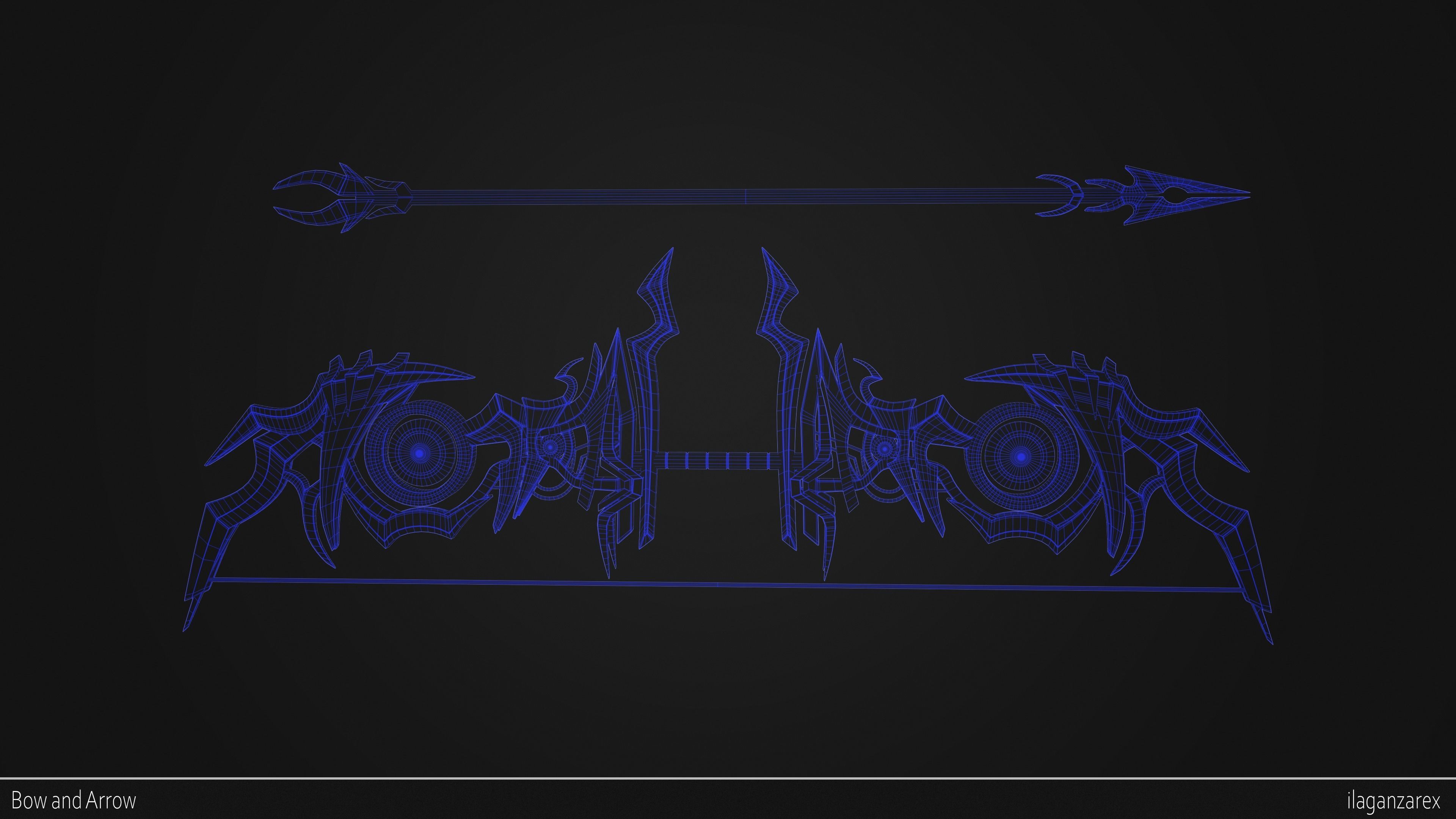 Bow and Arrow 3D model_9