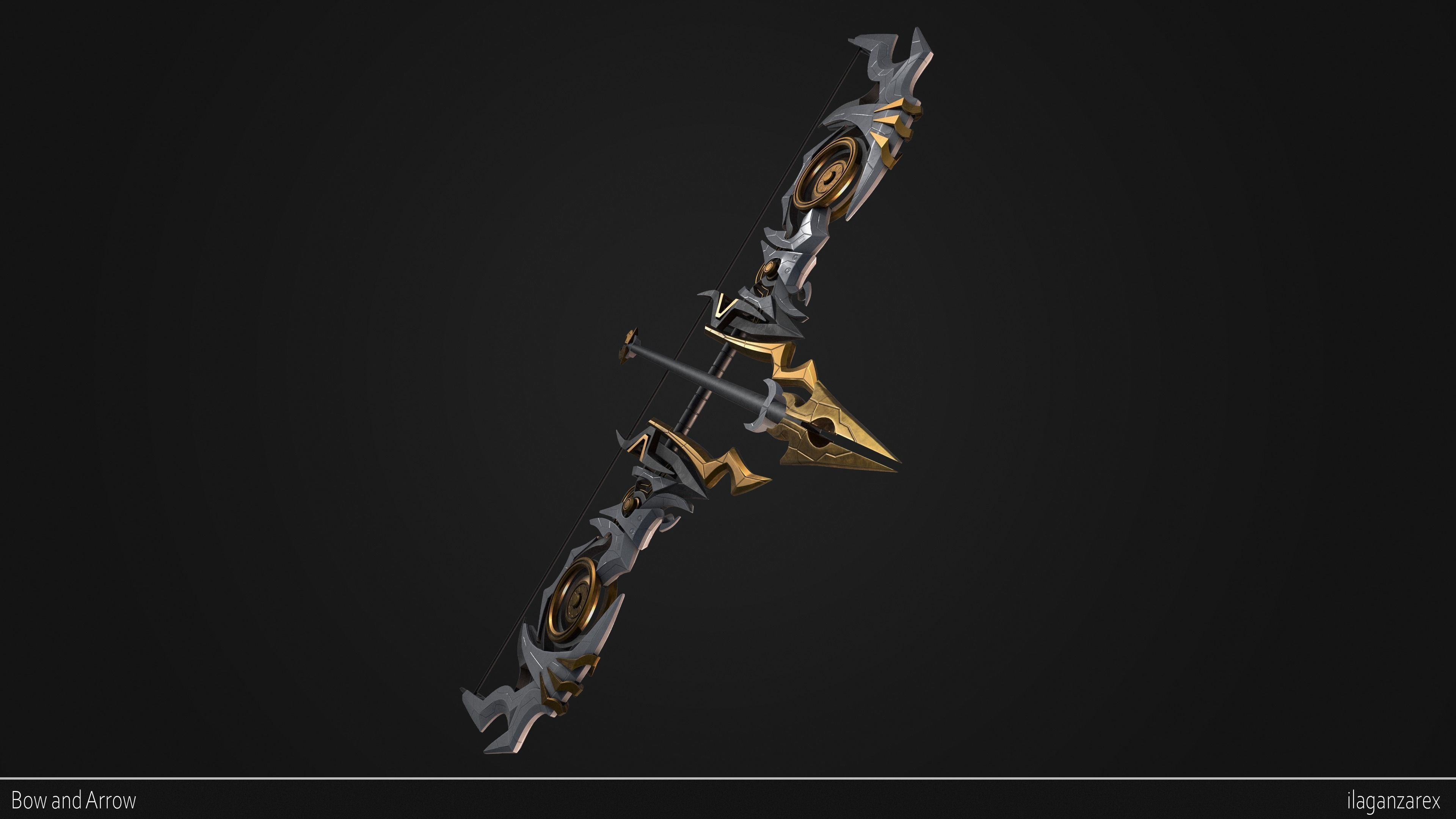 Bow and Arrow 3D model_7