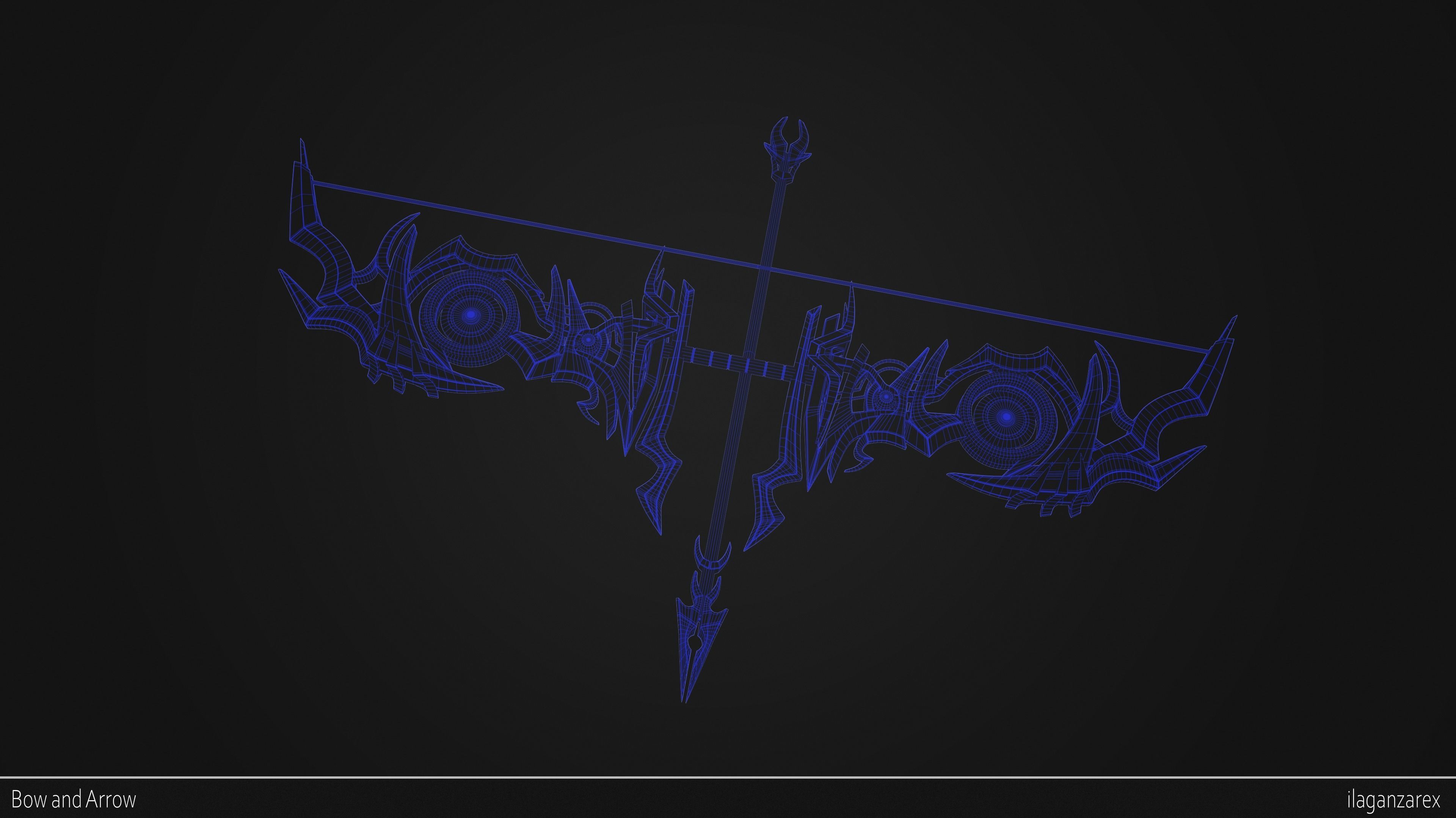 Bow and Arrow 3D model_11