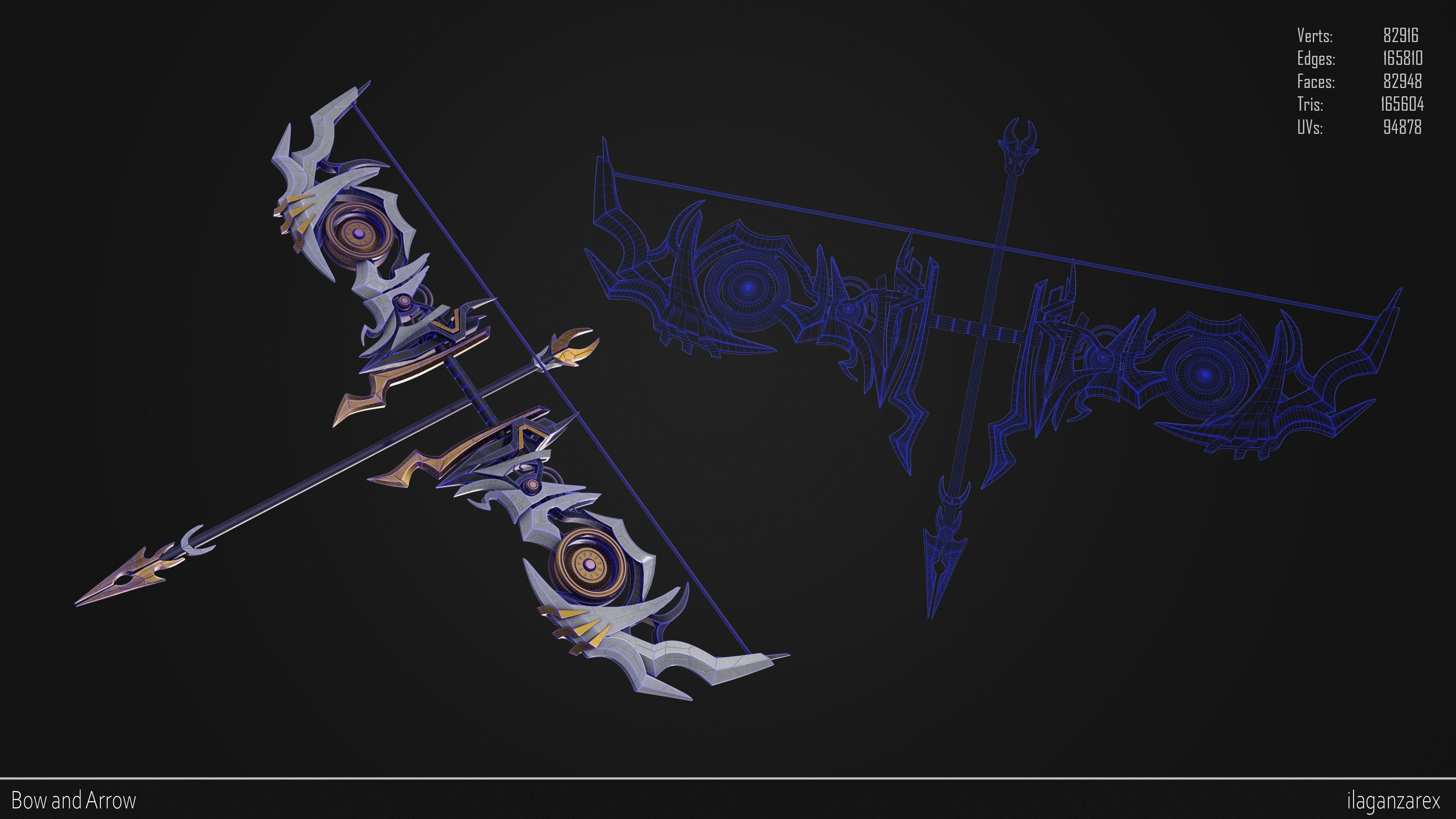 Bow and Arrow 3D model_2