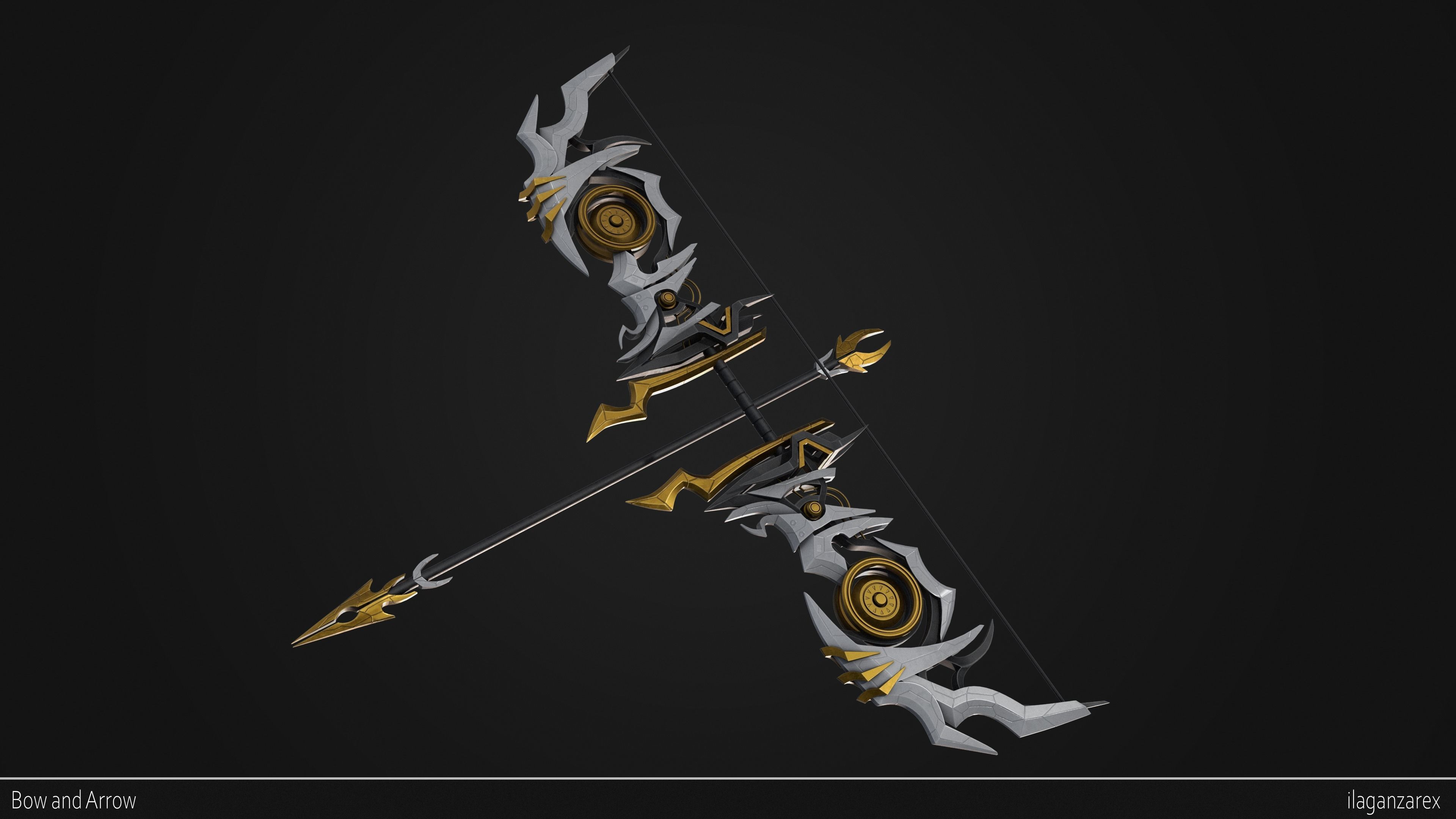 Bow and Arrow 3D model_5