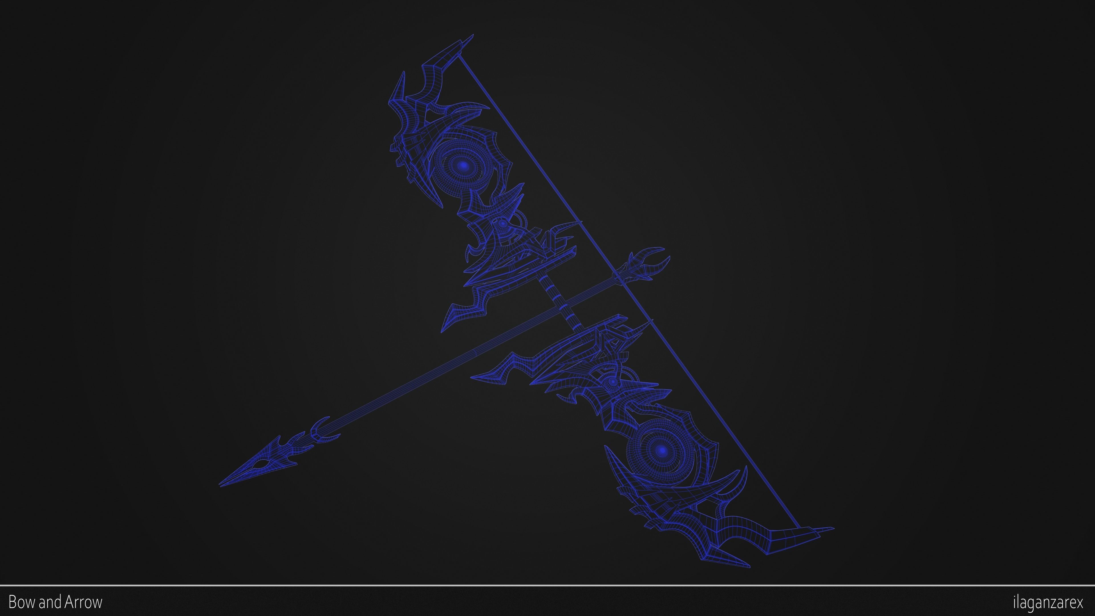 Bow and Arrow 3D model_10