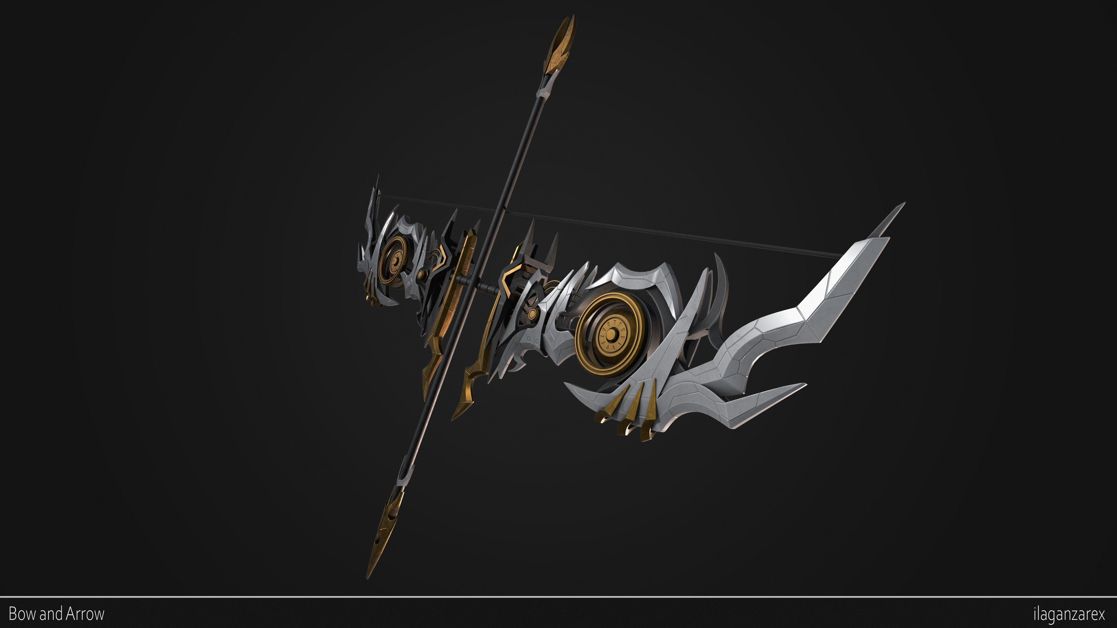 Bow and Arrow 3D model_8