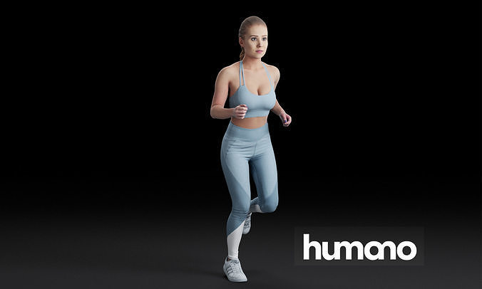 Humano Running Woman 0802 3D model