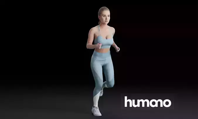 Humano Running Woman 0802 3D model