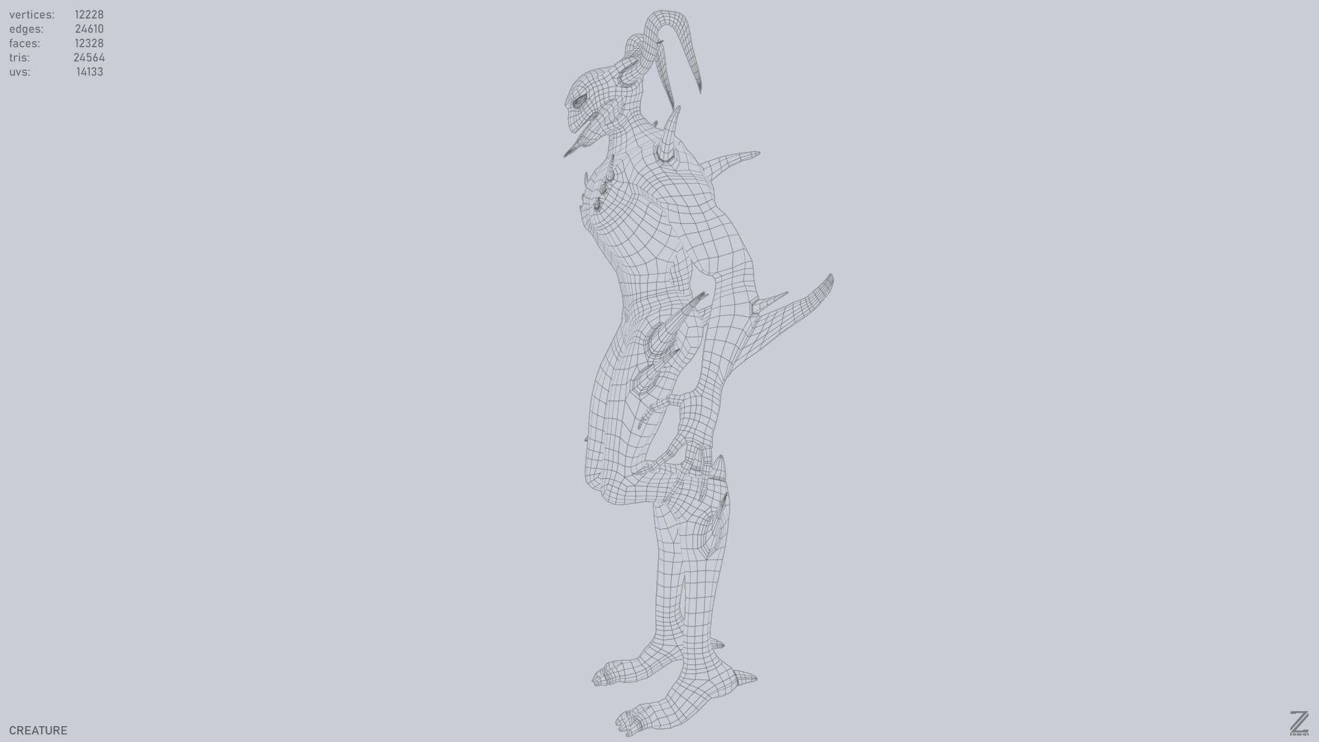 Creature Low-poly 3D model_10