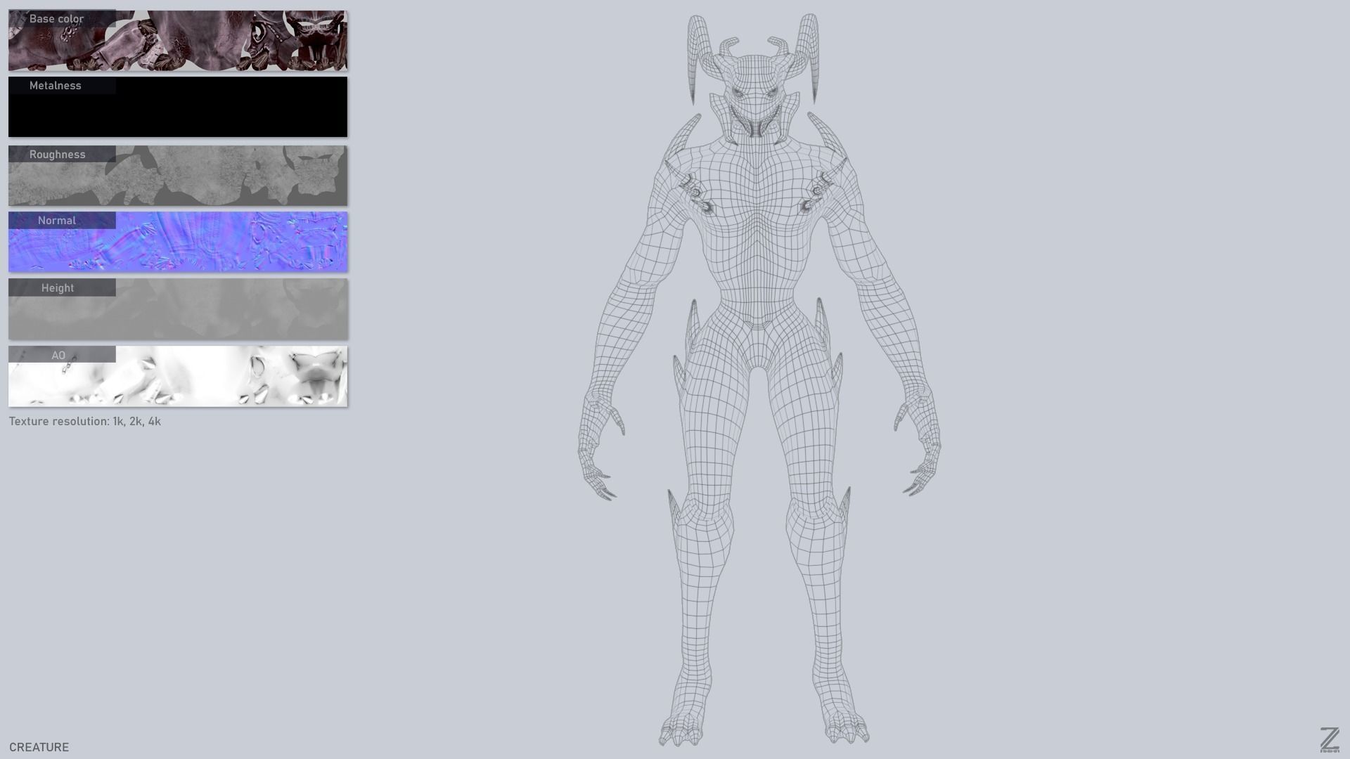 Creature Low-poly 3D model_2